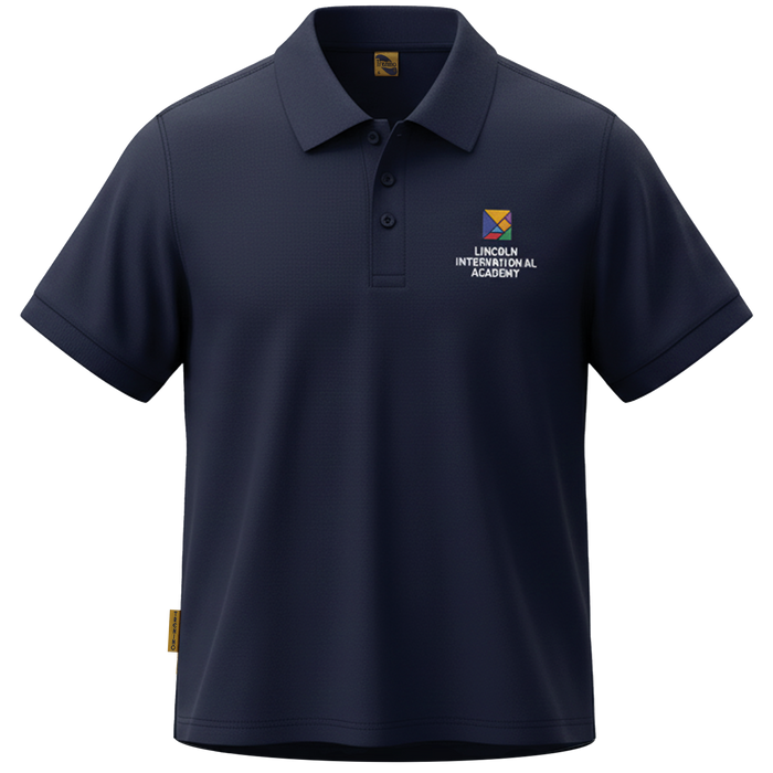 Polera Pique Azul Marino m/l Lincoln Academy