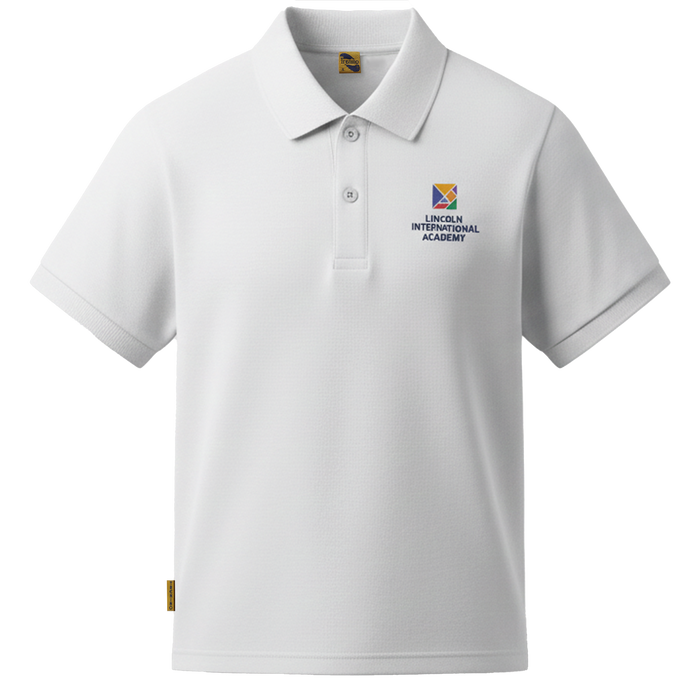 Polera Pique Blanca m/c Lincoln Academy