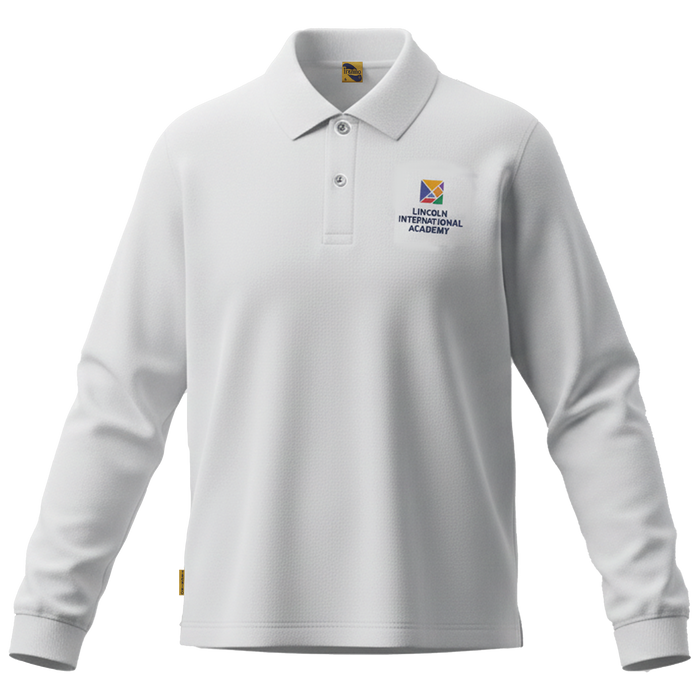 Polera Pique Blanca m/l Lincoln Academy